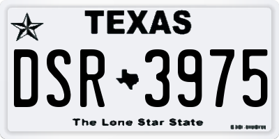 TX license plate DSR3975