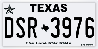 TX license plate DSR3976