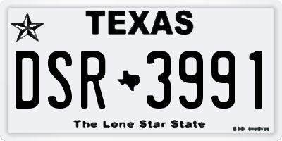 TX license plate DSR3991