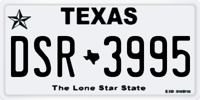 TX license plate DSR3995
