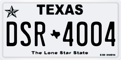 TX license plate DSR4004