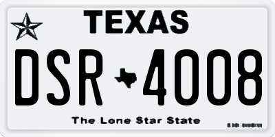 TX license plate DSR4008