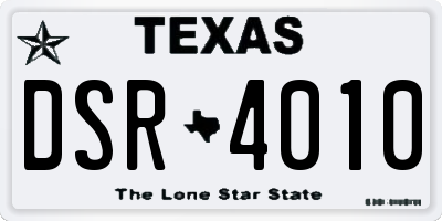 TX license plate DSR4010