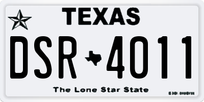 TX license plate DSR4011