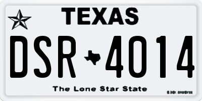 TX license plate DSR4014