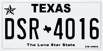 TX license plate DSR4016