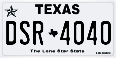 TX license plate DSR4040