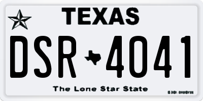 TX license plate DSR4041