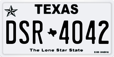 TX license plate DSR4042