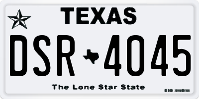 TX license plate DSR4045