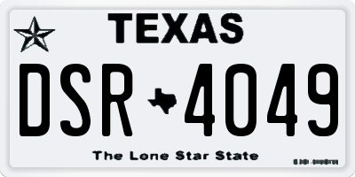 TX license plate DSR4049