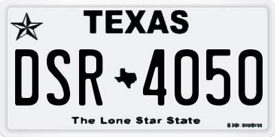 TX license plate DSR4050