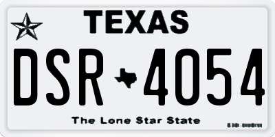 TX license plate DSR4054
