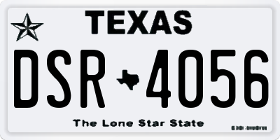 TX license plate DSR4056