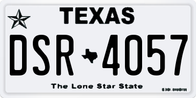 TX license plate DSR4057
