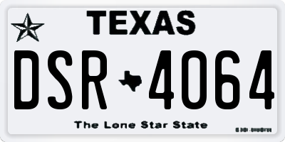TX license plate DSR4064