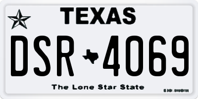 TX license plate DSR4069