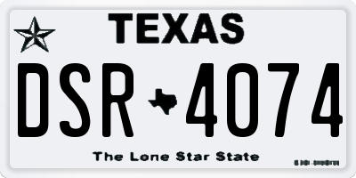TX license plate DSR4074