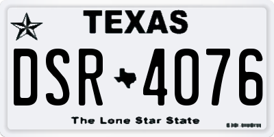 TX license plate DSR4076