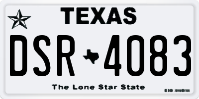 TX license plate DSR4083