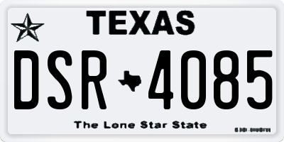 TX license plate DSR4085