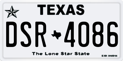 TX license plate DSR4086