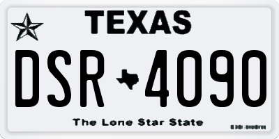 TX license plate DSR4090