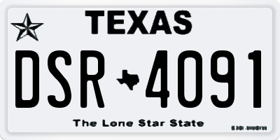 TX license plate DSR4091