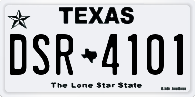 TX license plate DSR4101