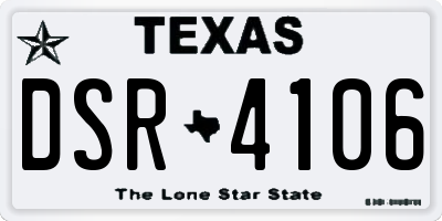 TX license plate DSR4106