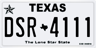 TX license plate DSR4111