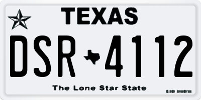 TX license plate DSR4112