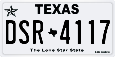 TX license plate DSR4117