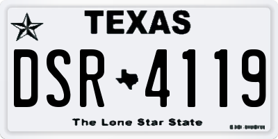 TX license plate DSR4119