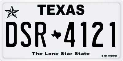 TX license plate DSR4121