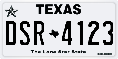 TX license plate DSR4123