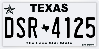 TX license plate DSR4125