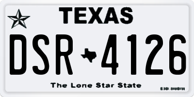 TX license plate DSR4126