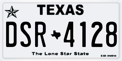 TX license plate DSR4128