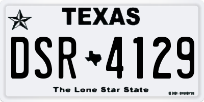 TX license plate DSR4129