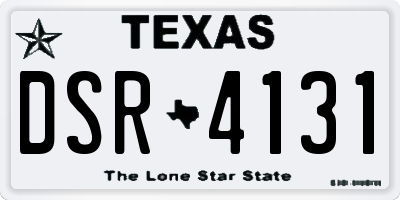 TX license plate DSR4131