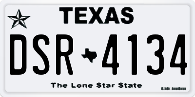 TX license plate DSR4134