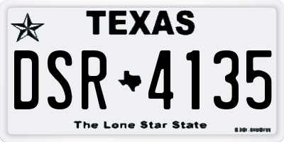 TX license plate DSR4135