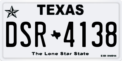 TX license plate DSR4138