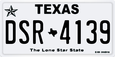 TX license plate DSR4139