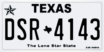 TX license plate DSR4143