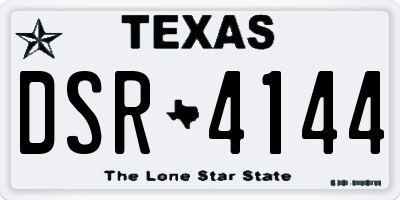 TX license plate DSR4144