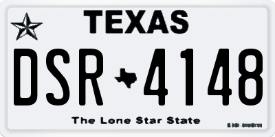 TX license plate DSR4148