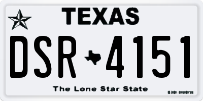 TX license plate DSR4151