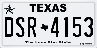 TX license plate DSR4153